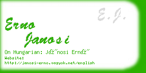 erno janosi business card